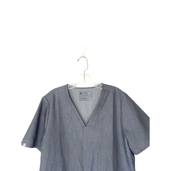 NWT Figs Graphite Gray Women's Medical Casma Three Pocket Scrub Top Size XL - Picture 6 of 10